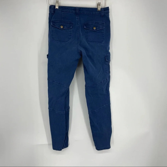 ModCloth denim joggers cropped ankle pants  6 medium zipper on ankles - Picture 4 of 6